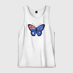 Майка мужская хлопок Австралия бабочка, цвет: белый