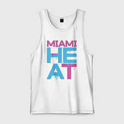 Майка мужская хлопок Miami Heat style, цвет: белый