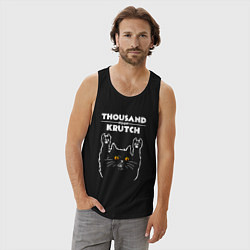 Майка мужская хлопок Thousand Foot Krutch rock cat, цвет: черный — фото 2