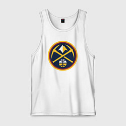 Майка мужская хлопок Denver Nuggets logo, цвет: белый