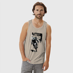 Майка мужская хлопок Mountain bike - extreme, цвет: миндальный — фото 2