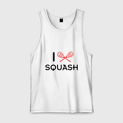 Майка мужская хлопок I Love Squash, цвет: белый