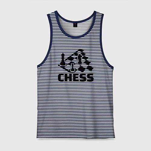 Мужская майка Chess game / Синяя тельняшка – фото 1
