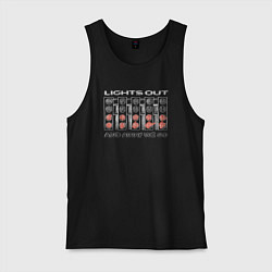 Майка мужская хлопок Lights out white, цвет: черный