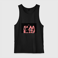 Майка мужская хлопок Группа BLACKPINK в ярко-розовых тонах, цвет: черный