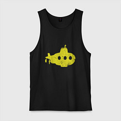 Майка мужская хлопок Желтая подводная лодка, цвет: черный