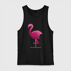 Майка мужская хлопок Фламинго минималистичный, цвет: черный