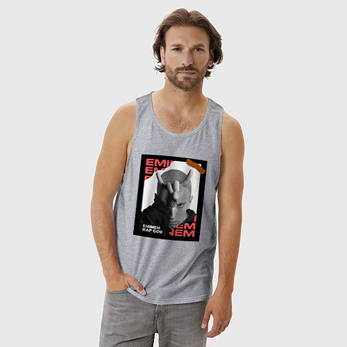 Мужская майка Rap god / Меланж – фото 3