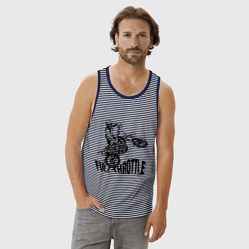 Мужская майка Полный газ / Синяя тельняшка – фото 3