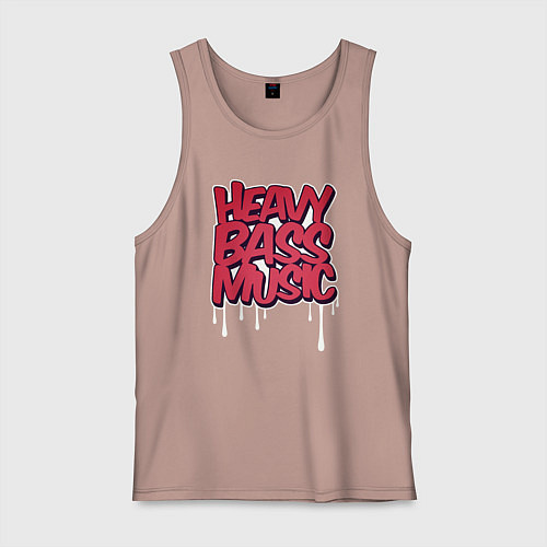 Мужская майка Heavy bass music / Пыльно-розовый – фото 1