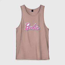 Майка мужская хлопок Barbie title, цвет: пыльно-розовый