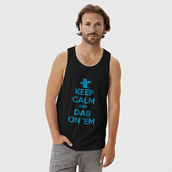 Майка мужская хлопок Keep calm and dab, цвет: черный — фото 2