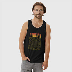 Майка мужская хлопок Nirvana лого, цвет: черный — фото 2
