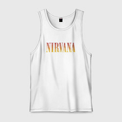 Майка мужская хлопок Nirvana logo, цвет: белый