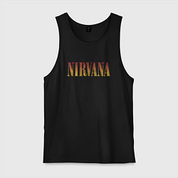 Майка мужская хлопок Nirvana logo, цвет: черный