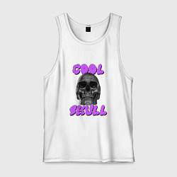 Майка мужская хлопок Cool Skull, цвет: белый