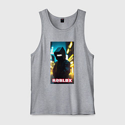 Майка мужская хлопок Roblox cyberpunk, цвет: меланж