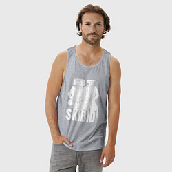Майка мужская хлопок Skibidi Toilet Cameraman and Speakerman, цвет: меланж — фото 2