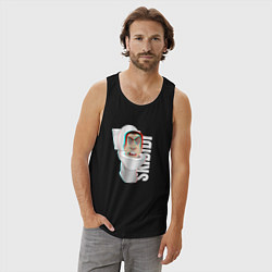 Майка мужская хлопок Skibidi Toilet G-toilet, цвет: черный — фото 2