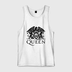 Майка мужская хлопок Queen - logo, цвет: белый