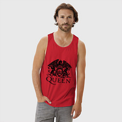 Майка мужская хлопок Queen - logo, цвет: красный — фото 2