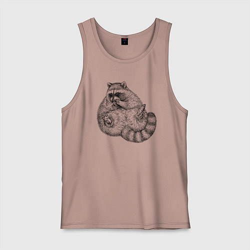 Мужская майка Енот жирдяй / Пыльно-розовый – фото 1