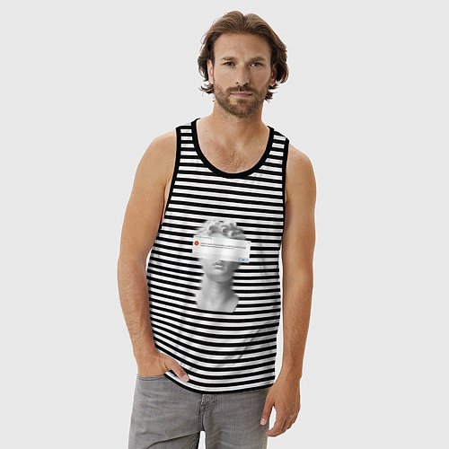 Мужская майка Антиной error / Черная тельняшка – фото 3