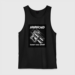 Майка мужская хлопок Hammond - Sound Soul Superb, цвет: черный