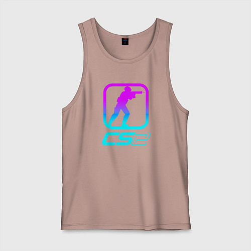 Мужская майка КС 2 неоновый / Пыльно-розовый – фото 1