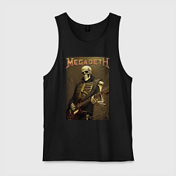 Майка мужская хлопок Megadeth - skeleton - heavy metal, цвет: черный