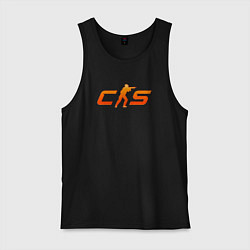 Майка мужская хлопок CS 2 orange logo, цвет: черный