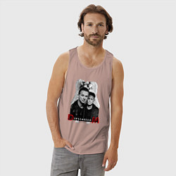 Майка мужская хлопок Depeche Mode - Dave Gahan and Martin Gore, цвет: пыльно-розовый — фото 2