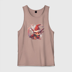 Майка мужская хлопок 2024 Happy Dragon year, цвет: пыльно-розовый