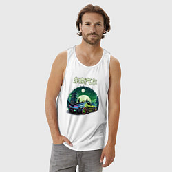 Майка мужская хлопок Токийский драйв, цвет: белый — фото 2