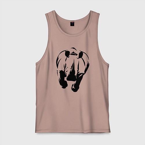 Мужская майка Носорог атакует / Пыльно-розовый – фото 1