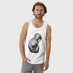 Майка мужская хлопок Мартышка малыш, цвет: белый — фото 2