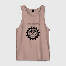 Майка мужская хлопок Industrial - Инженерная Слава России, цвет: пыльно-розовый