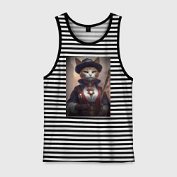 Мужская майка Элегантная кошка самурай