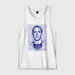 Майка мужская хлопок Text eminem, цвет: белый