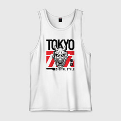 Майка мужская хлопок Tokyo digital style, цвет: белый