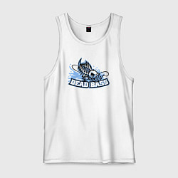 Майка мужская хлопок Мёртвый окунь, цвет: белый