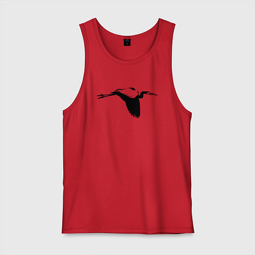 Мужская майка Аист трафарет / Красный – фото 1