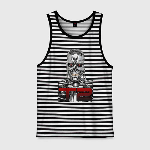 Мужская майка Terminator 2 T800 / Черная тельняшка – фото 1