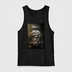 Майка мужская хлопок Fallout armour poster, цвет: черный