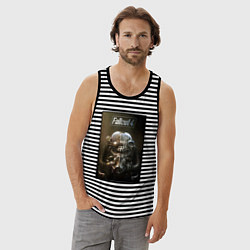 Майка мужская хлопок Fallout armour poster, цвет: черная тельняшка — фото 2