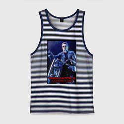 Майка мужская хлопок T2 - Arnold, цвет: синяя тельняшка