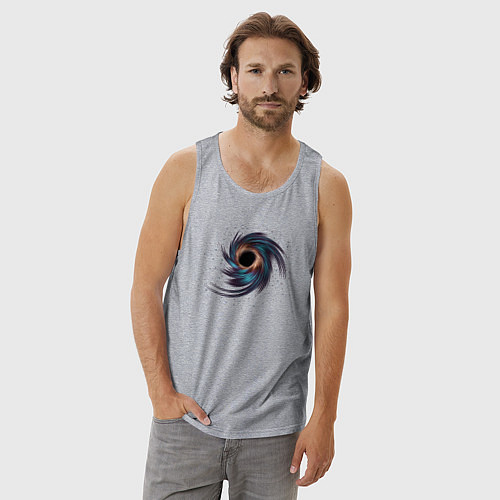 Мужская майка Черная дыра с планетами и звездами / Меланж – фото 3