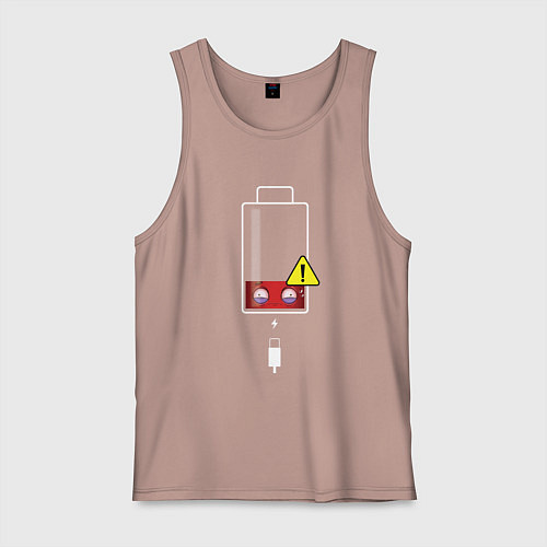 Мужская майка Почти разряжен / Пыльно-розовый – фото 1