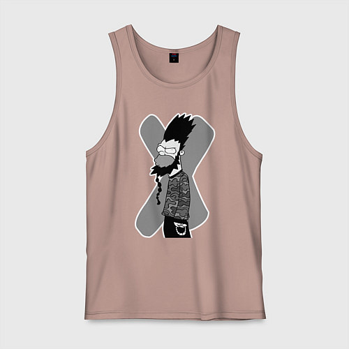 Мужская майка Static x - Homer Simpson / Пыльно-розовый – фото 1