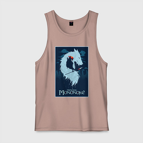 Мужская майка Мононоке волчица / Пыльно-розовый – фото 1